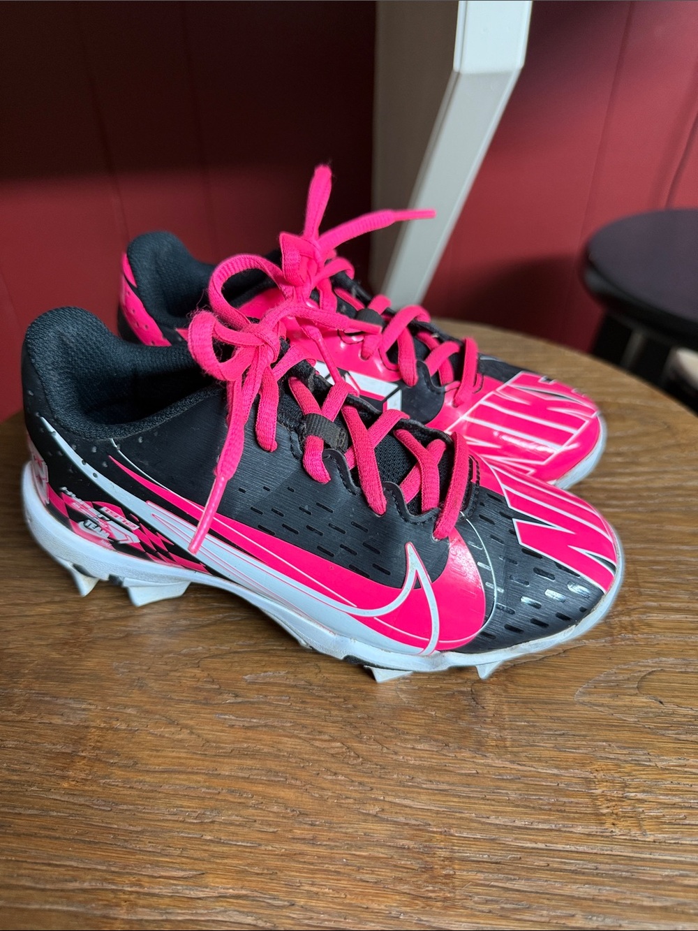 Nike Hyperdiamond 4 Fast Flex Girls' Softball Cleats Pink Black White